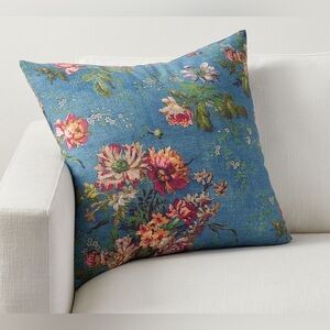 2 New Pottery Barn Meadow Floral Printed Pillow Cover, Elegant Blue Flower…